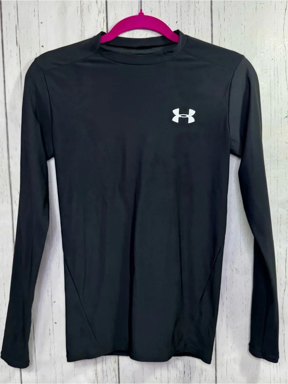 Under Armour HeatGear Compression Black Long Sleeve Top M Athletic Running Gym